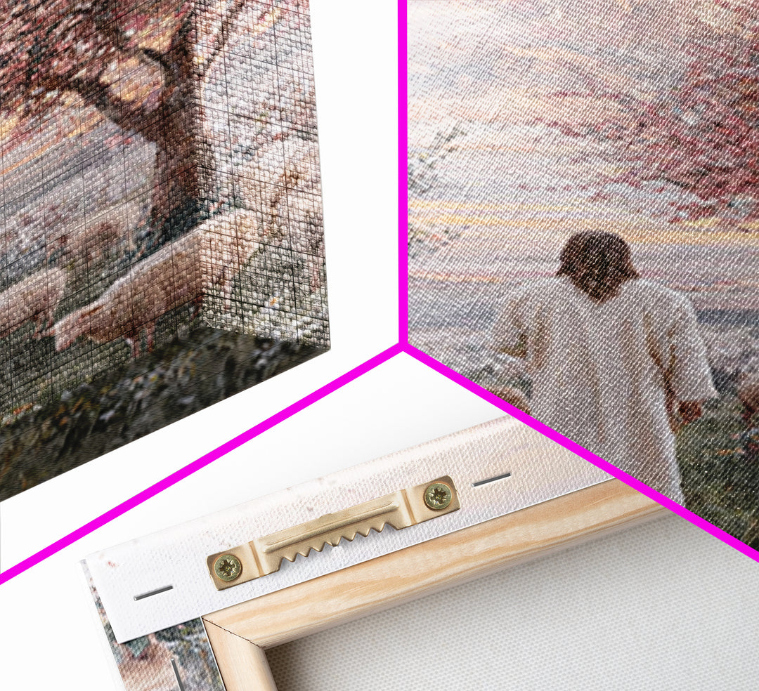 Soft Meadow Light | Framed Canvas Print | Christian Wall Art | Christian Art Canvas | Jesus Painting | Christian Gift