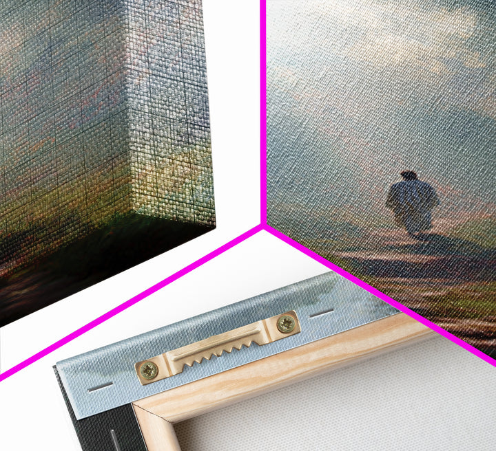 Misty Forest Light – Framed Canvas Print – Christian Wall Art – Jesus Painting Canvas – Moody Christian Art – Christian Art Gift – Large Ch