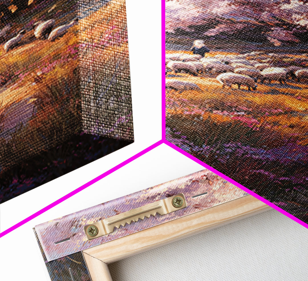Shepherd’s Meadow, Framed Canvas Print, Christian Wall Art, Christian Art Canvas, Pastoral Christian Art, Christian Gift