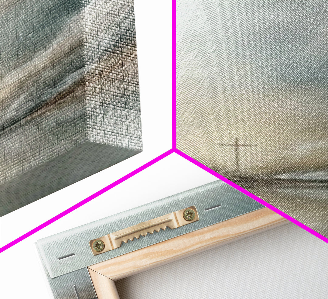Heavenly Light Cross – Framed Canvas Print – Christian Wall Art – Modern Christian Art – Christmas Art Prints – Christian Art Canvas – Chri