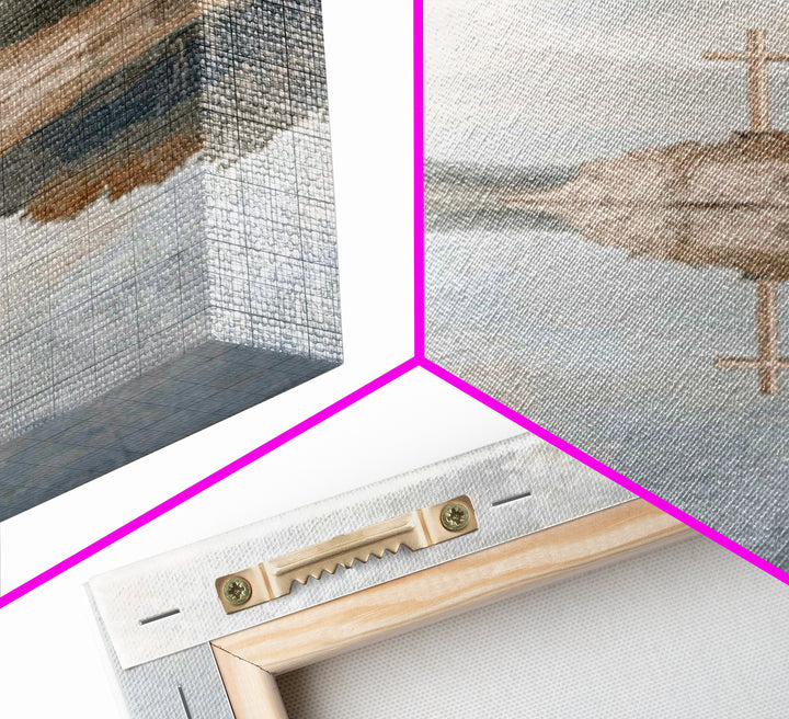 Still Waters Cross – Framed Canvas Print – Christian Wall Art – Christian Art Canvas – Subtle Christian Art – Christian Gift Ideas – Christ