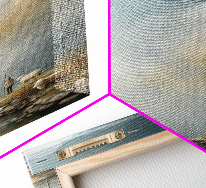 Shepherd’s Dawn, Framed Canvas Print, Christian Art Canvas, Christian Wall Art, Large Christian Painting, Christmas Art Prints, Christian G