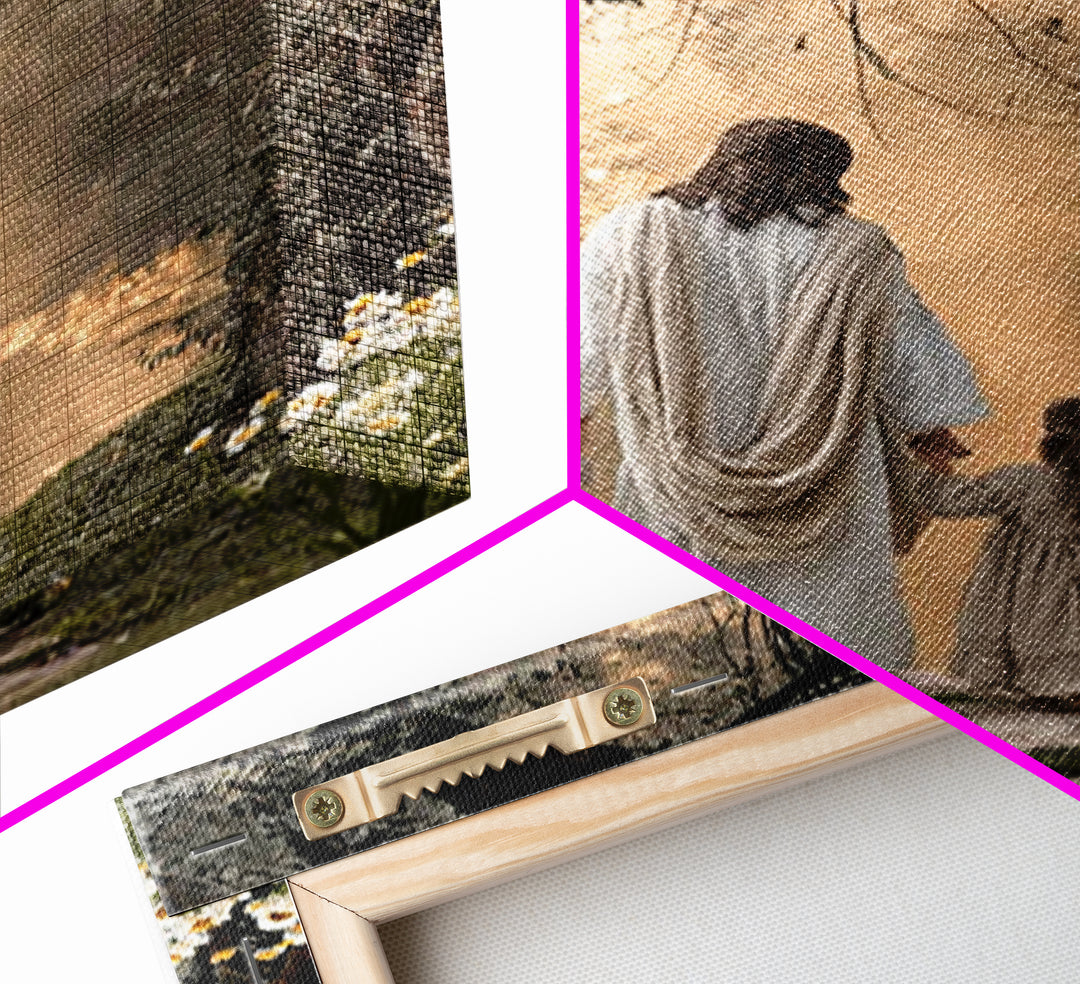 Golden Path Hope, Framed Canvas Print, Christian Wall Art, Christian Art Canvas, Jesus Painting, Christian Decor, Christian Christmas Art