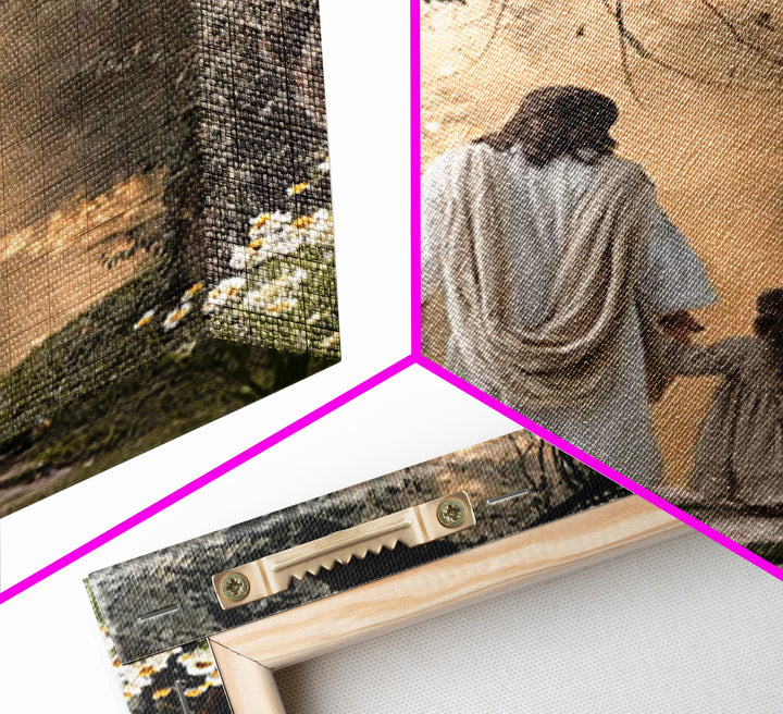 Golden Path Hope, Framed Canvas Print, Christian Wall Art, Christian Art Canvas, Jesus Painting, Christian Decor, Christian Christmas Art