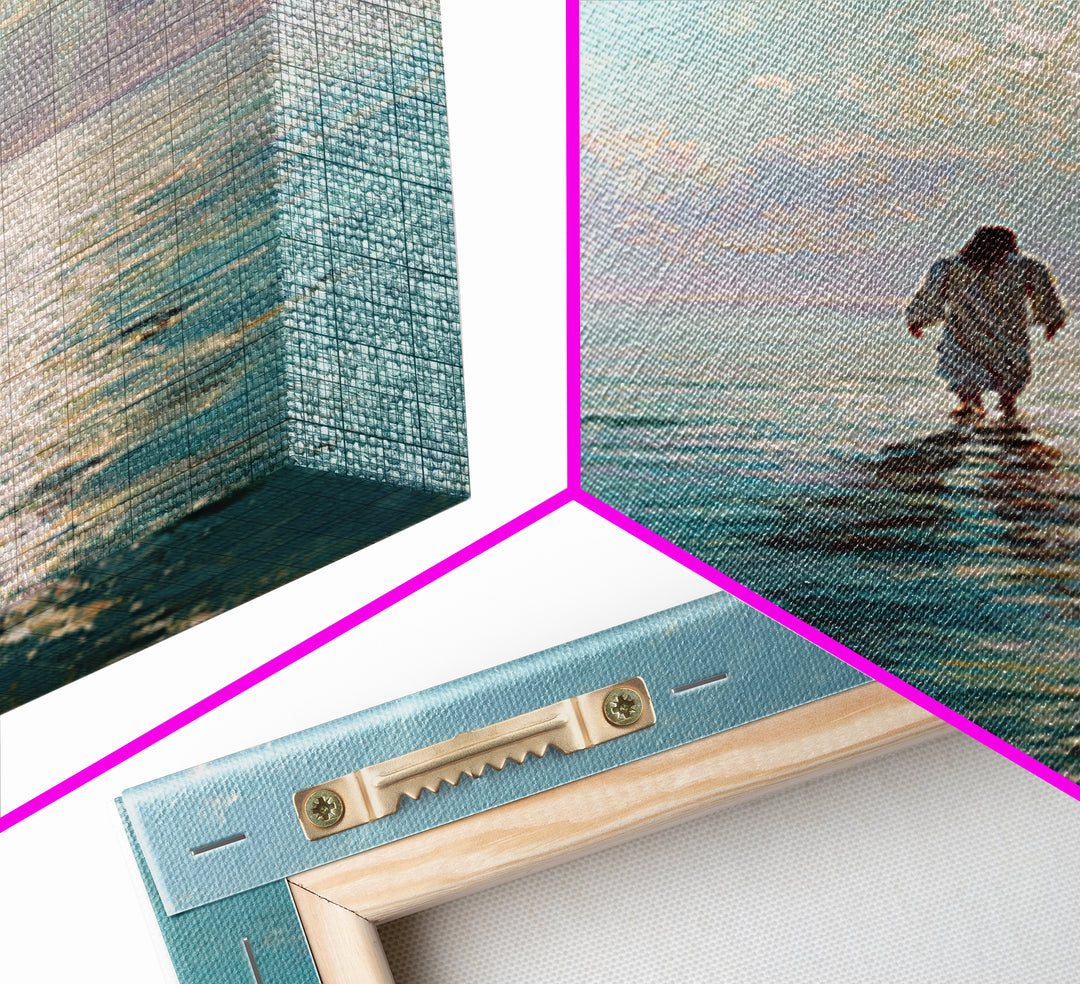 Fisherman’s Calm Grace – Framed Canvas Print – Christian Art Canvas – Christian Wall Art – Christian Christmas Art – Jesus Painting – Vinta