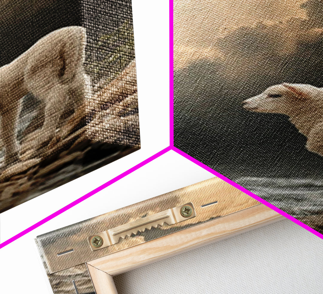 Peaceful Shepherd Scene | Framed Canvas Print | Christian Art | Christian Wall Art | Christian Christmas Art | Christian Art Canvas | Jesus