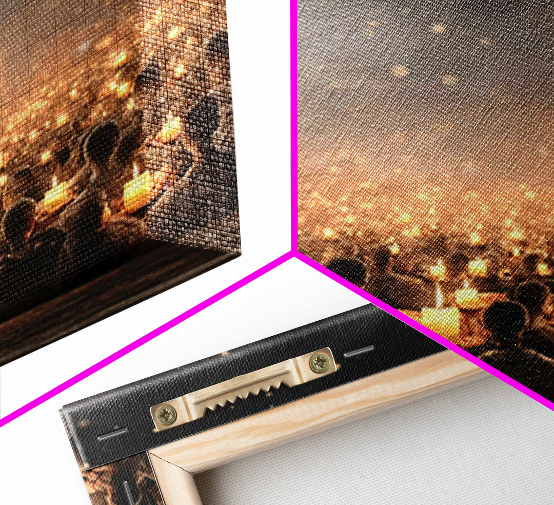 Shared Light Moment, Framed Canvas Print, Christian Art Canvas, Christian Wall Art, Moody Christian Art, Christian Christmas Art, Modern Ch