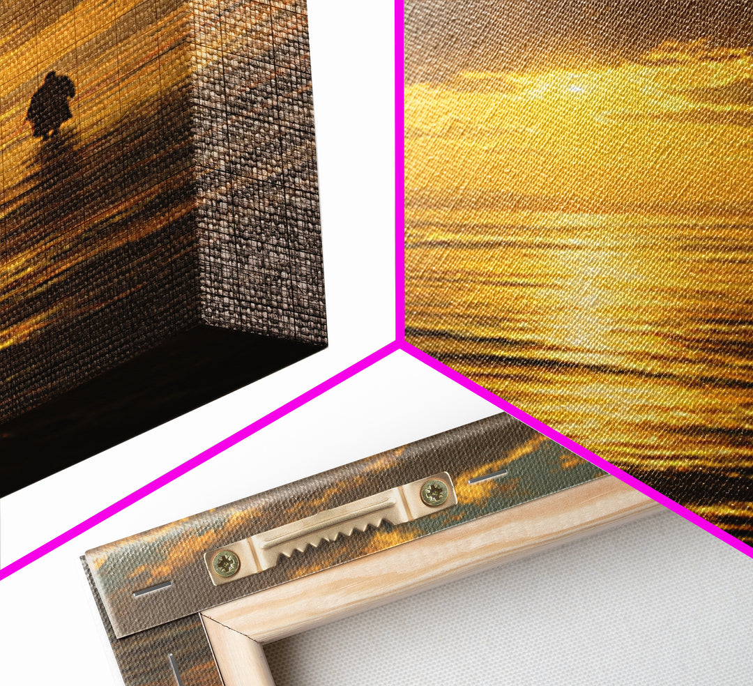 Golden Crossing – Framed Canvas Print – Christian Art Canvas – Jesus Painting – Christian Wall Art – Moody Christian Art – Christian Christ