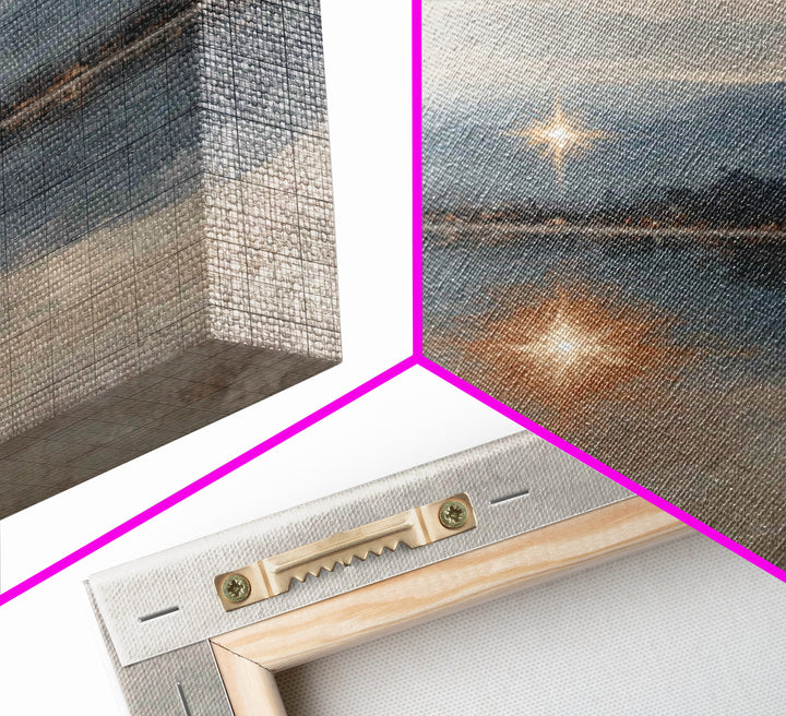 Heavenly Starrise – Framed Canvas Print – Christian Wall Art – Christian Art Canvas – Subtle Christian Art – Christmas Canvas Wall Art – Ch