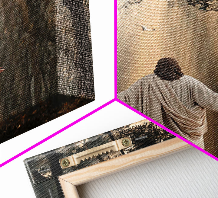 Radiant Forest Grace – Framed Canvas Print – Christian Art Canvas – Christian Wall Art – Jesus Painting – Large Christian Painting