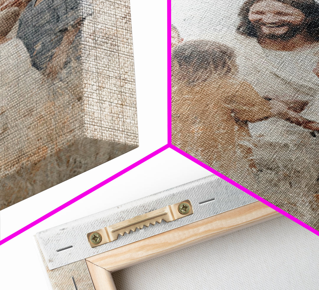 Gathered in Light, Framed Canvas Print, Christian Art Canvas, Jesus Painting, Christian Wall Art, Unique Christian Art