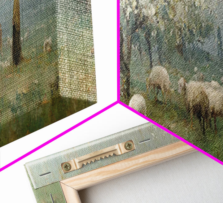 Shepherd Spring Peace – Framed Canvas Print – Christian Wall Art – Jesus Painting – Panoramic Art – Christian Art Canvas – Christmas Art