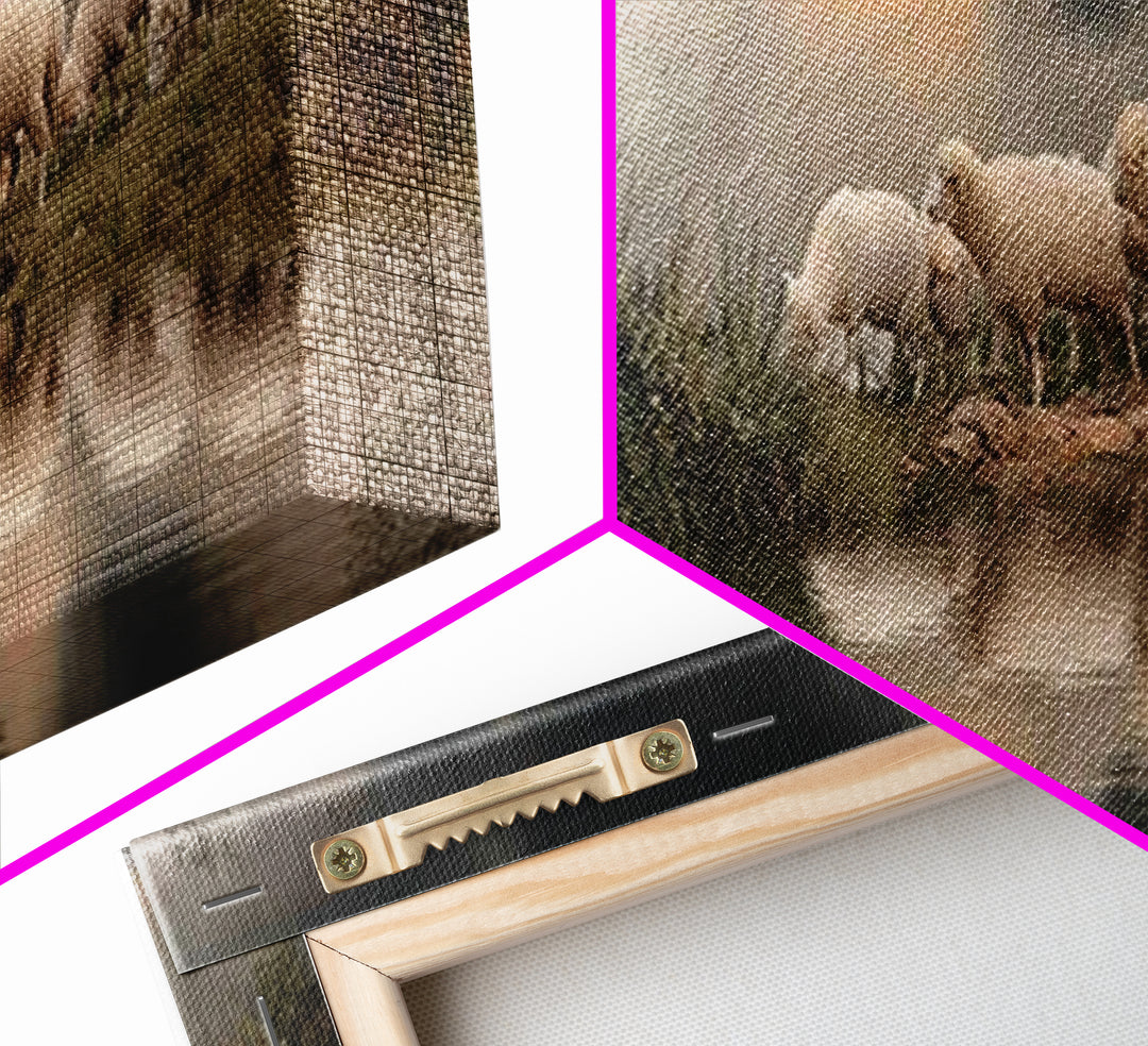 The Shepherd’s Calm – Framed Canvas Print – Christian Wall Art – Jesus Painting – Panoramic Art – Christian Christmas Art