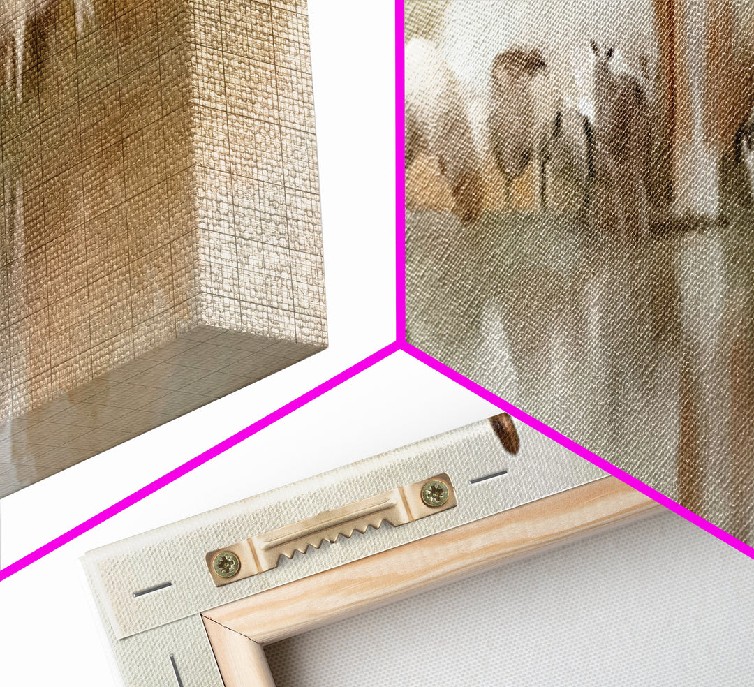 Gentle Pasture Light | Framed Canvas Print | Christian Wall Art | Panoramic Frame | Jesus Canvas Art | Christmas Art