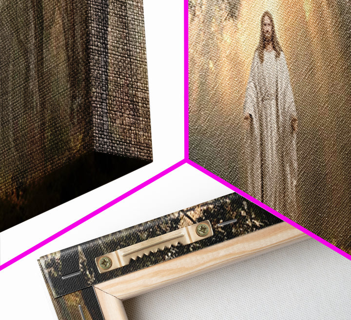Glory In The Oaks – Framed Canvas Print – Jesus Canvas Art – Christian Wall Art – Panoramic Art – Christmas Art