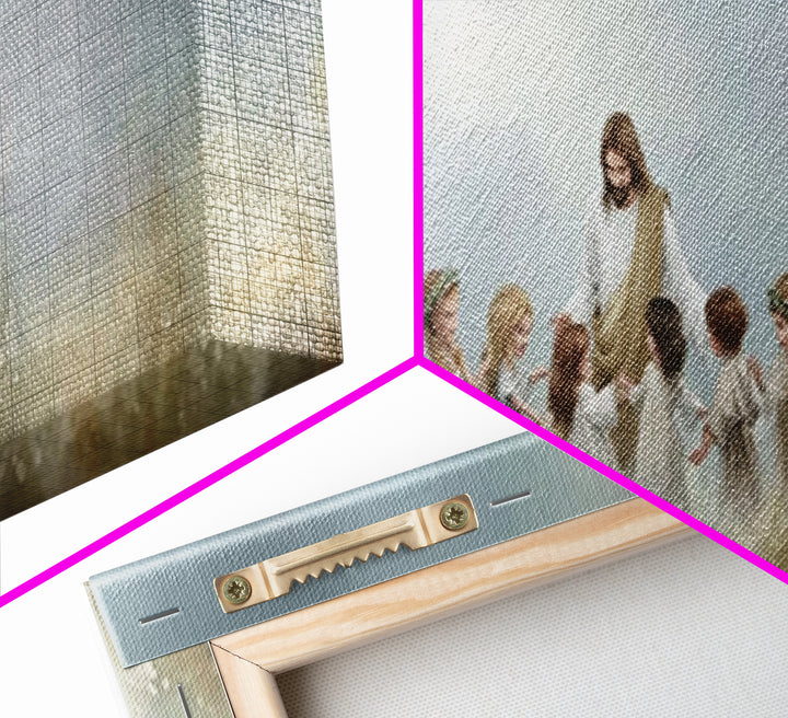 Circle Of His Love, Framed Canvas Print, Christian Wall Art, Jesus Painting, Panoramic Art, Christian Art Canvas, Christian Gift Ideas