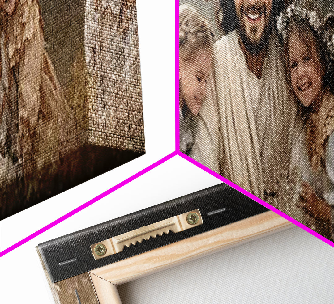 Fields Of His Children – Framed Canvas Print – Christian Wall Art – Panoramic Art – Jesus Painting – Christian Art Canvas – Christian Gift