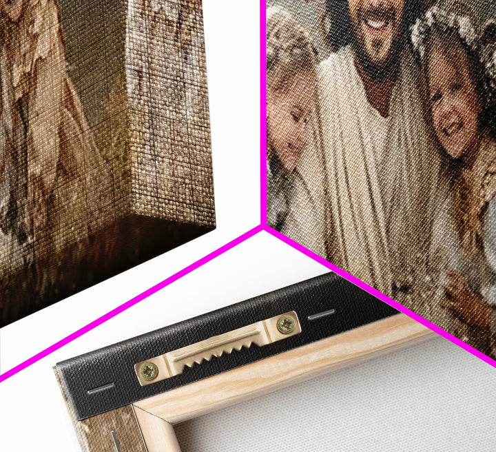 Fields Of His Children – Framed Canvas Print – Christian Wall Art – Panoramic Art – Jesus Painting – Christian Art Canvas – Christian Gift
