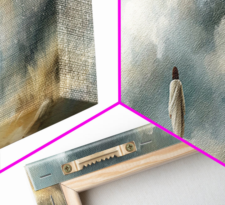 Cloudborne Light – Framed Canvas Print – Panoramic Print – Christian Art Canvas – Jesus Painting – Christian Wall Art – Modern Christian Ar