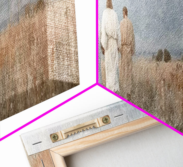 Fields Of Grace | Framed Canvas Print | Panoramic Frame | Christian Wall Art | Christian Art Canvas | Jesus Painting | Christian Decor