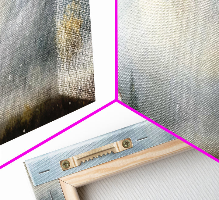 Valley Church Calm, Framed Canvas Print, Panoramic Painting, Christian Art Canvas, Christian Decor, Christian Christmas Art, Christian Wall