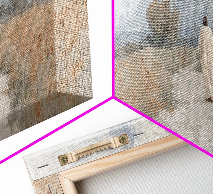 Path To The Cross – Framed Canvas Print – Panoramic Print – Jesus Painting – Christian Art Canvas – Christian Wall Art – Christian Art