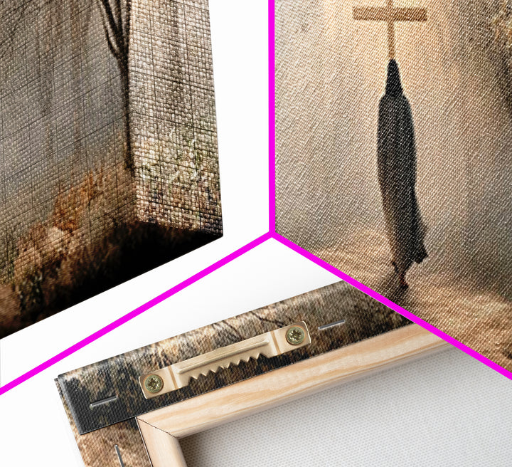 Path Of Mercy – Framed Canvas Print – Christian Wall Art – Jesus Painting – Panoramic Art – Christian Art Canvas – Christian Christmas Art