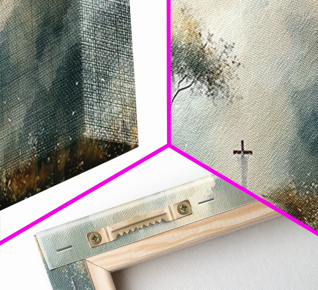 Heavenly Stillness, Framed Canvas Print, Christian Art Canvas, Panoramic Art, Christian Painting, Minimalist Christian Art, Christian Wall