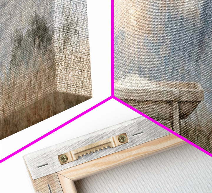 Starborn Manger | Framed Canvas Print | Christmas Wall Art | Christian Christmas Art | Panoramic Frame | Christian Art Canvas | Christmas A