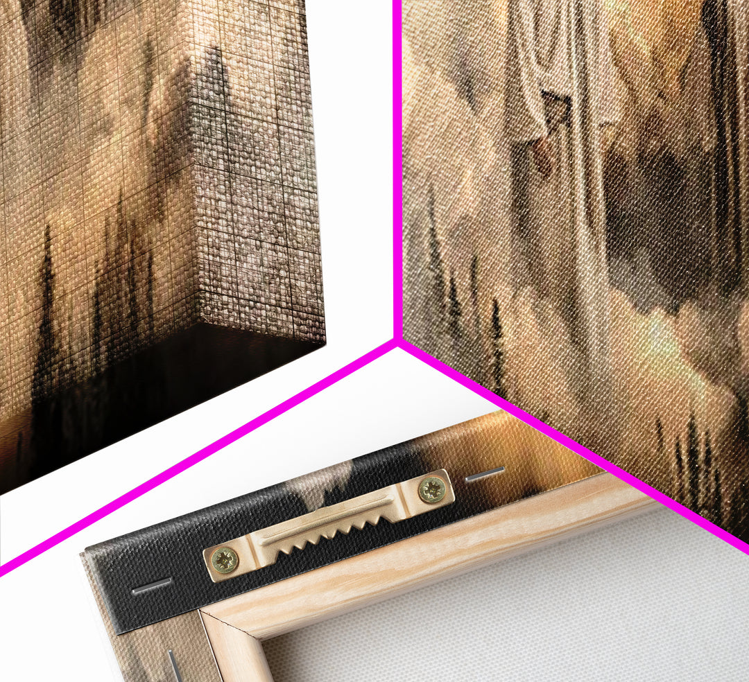 Heavenly Gathering – Framed Canvas Print – Christian Wall Art – Christian Art Canvas – Jesus Painting – Panoramic Painting – Christian Deco