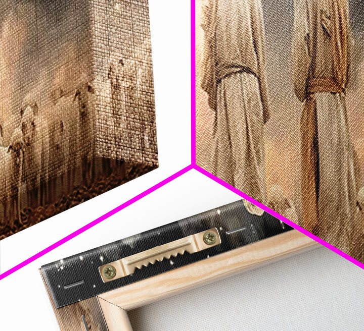 Starry Shepherd Watch – Framed Canvas Print – Panoramic Art – Christian Wall Art – Christian Art Canvas – Christmas Art – Jesus Painting