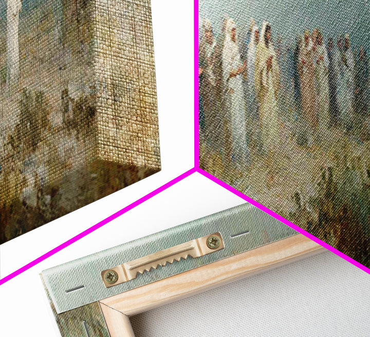Sermon In The Wilderness, Framed Canvas Print, Panoramic Wall Art, Christian Art Canvas, Christian Painting, Modern Christian Art, Christia