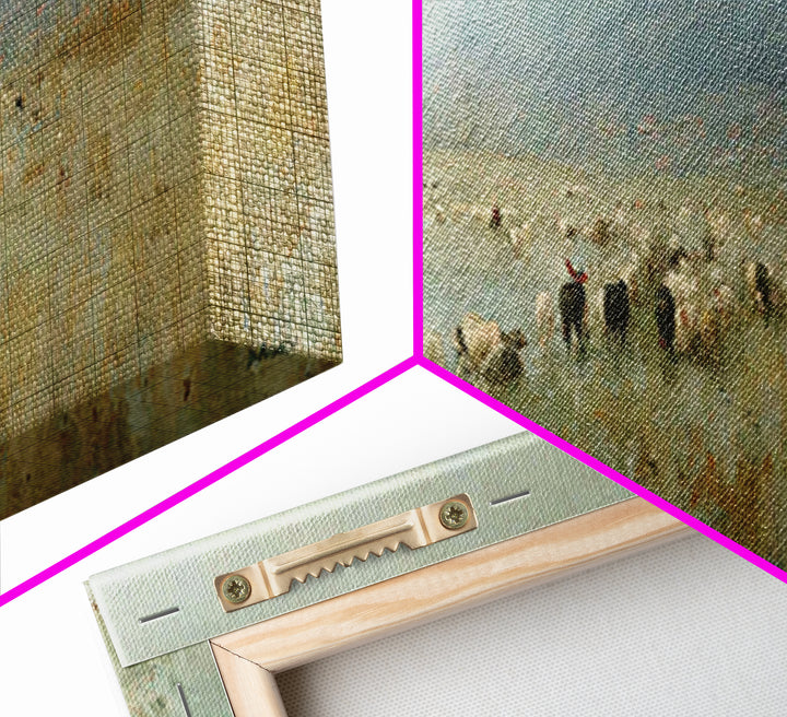 Shepherds At Dawn, Framed Canvas Print, Christian Wall Art, Panoramic Frame, Christian Art Canvas, Subtle Christian Art, Christian Home Dec