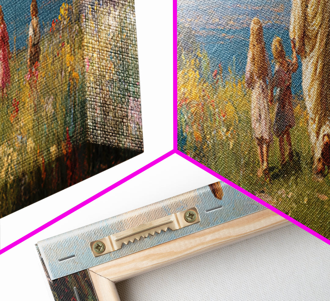 Hillside Of Hope - Framed Canvas Print - Panoramic Painting - Christian Wall Art - Jesus Art Print - Christian Art Canvas