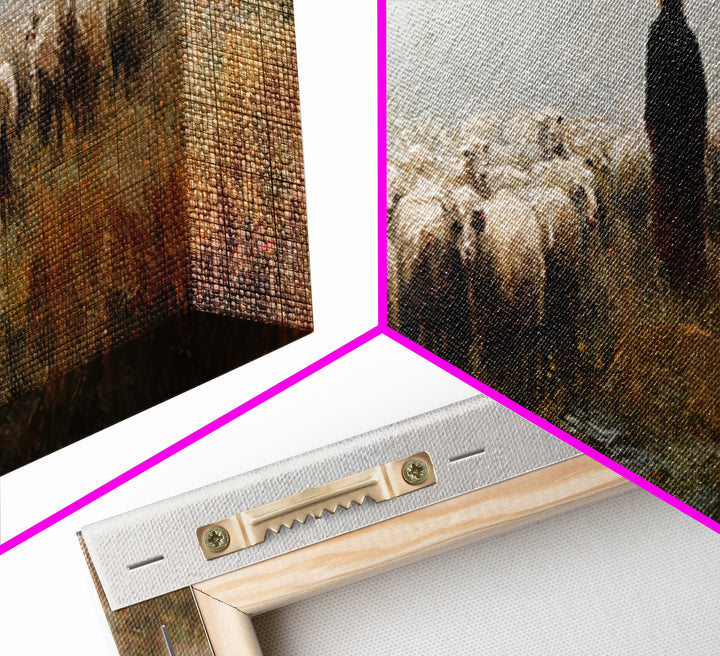 Fields Of His Care – Framed Canvas Print – Christian Art Print – Christian Wall Art – Jesus Painting – Panoramic Wall Art – Christian Chris