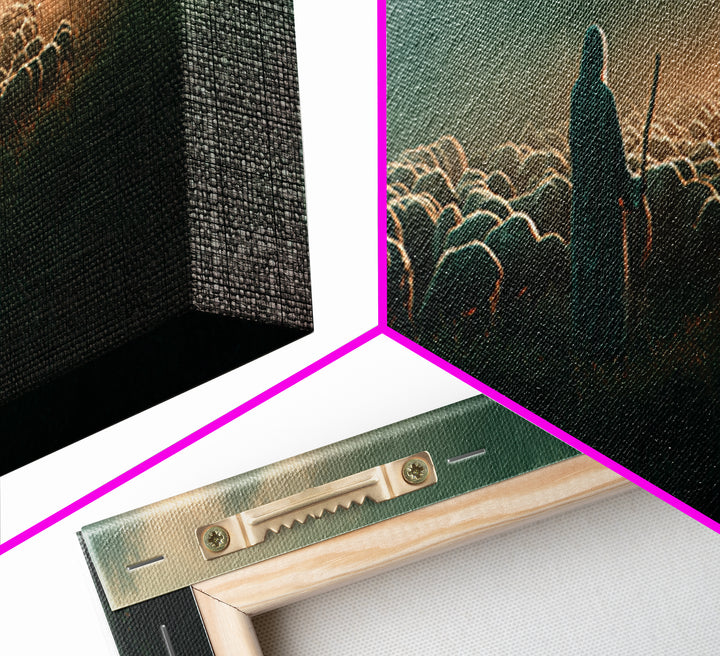 Shepherd’s Gentle Path | Framed Canvas Print | Panoramic Frame | Christian Art | Jesus Painting | Christmas Art