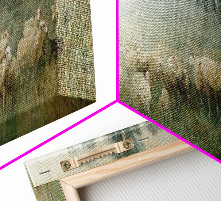 Meadow Of Guidance | Framed Canvas Print | Panoramic Wall Art | Christian Art | Jesus Painting | Christmas Art