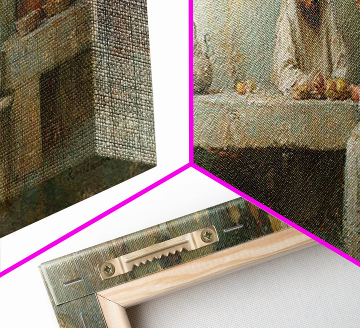 The Quiet Workshop | Framed Canvas Print | Christian Wall Art | Christian Art Canvas | Panoramic Painting | Jesus Painting | Christian Deco