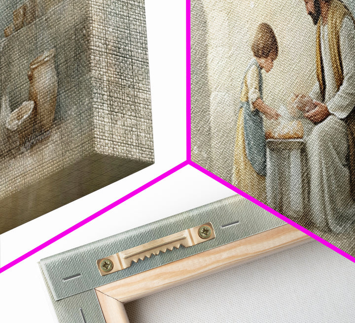 Sacred Kitchen Light, Framed Canvas Print, Christian Wall Art, Jesus Painting, Panoramic Frame, Christian Decor, Christian Art Canvas, Chri