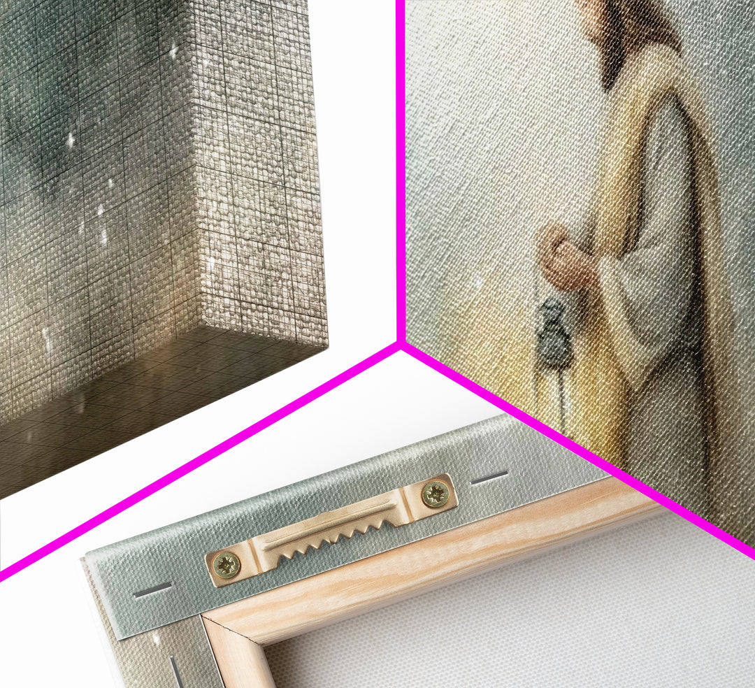 Lantern Of Peace – Framed Canvas Print – Panoramic Art – Christian Art Canvas – Christian Wall Art – Jesus Painting – Christian Christmas A