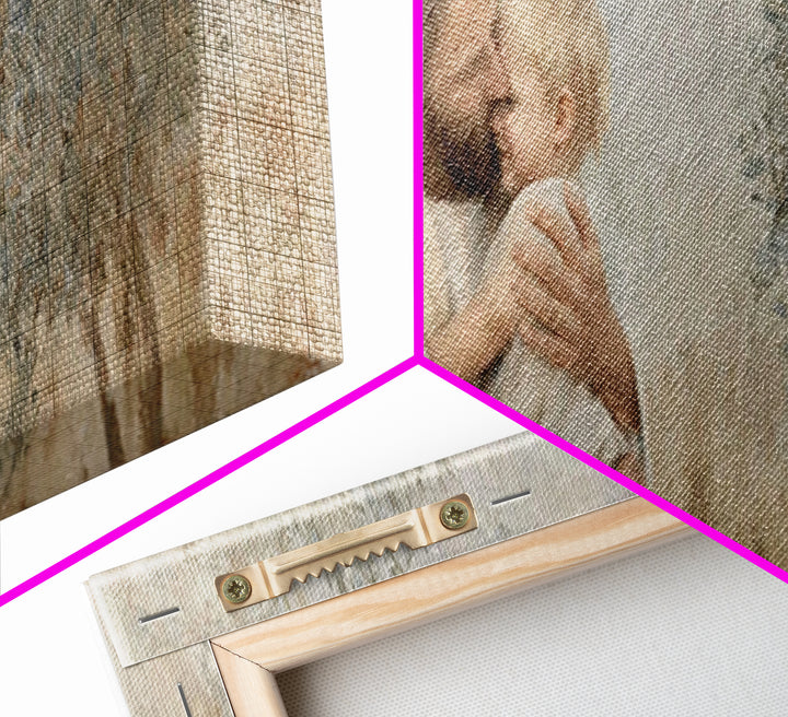 Eternal Embrace – Framed Canvas Print – Jesus Painting – Christian Wall Art – Panoramic Painting – Christian Art Print – Christian Decor