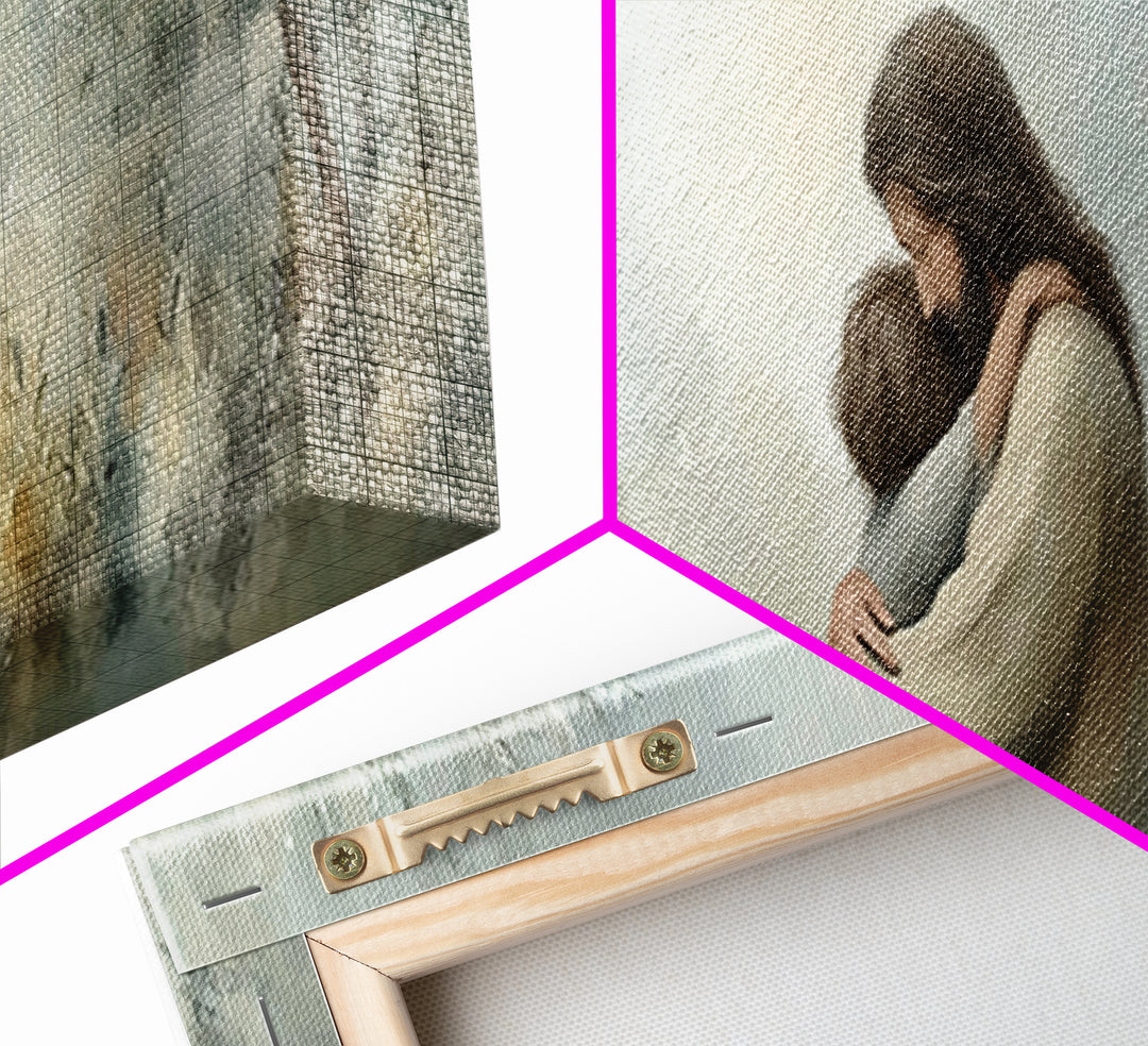 Olive Grove Calm | Framed Canvas Print | Christian Art Canvas | Jesus Painting | Panoramic Art | Christian Wall Art | Christian Gift Ideas
