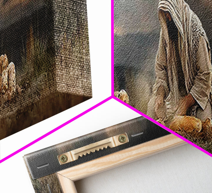Miracle Of Provision, Framed Canvas Print, Christian Art Canvas, Panoramic Wall Art, Jesus Painting, Christian Art, Christian Gift Ideas