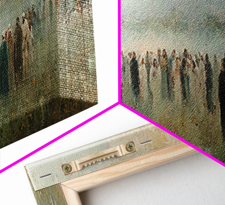 Crowd Of Hope – Framed Canvas Print – Christian Wall Art – Panoramic Painting – Christian Art Canvas – Christian Art – Jesus Painting