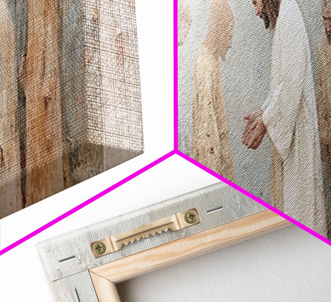 Healing At Dawn, Framed Canvas Print, Christian Art Canvas, Christian Wall Art, Panoramic Frame, Jesus Painting, Christian Art Print