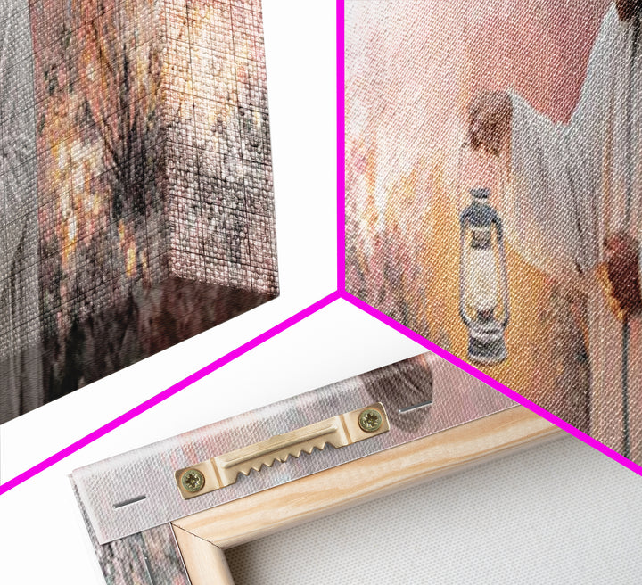 Calming The Night, Framed Canvas Print, Christian Art Work, Jesus Painting Canvas, Panoramic Wall Art, Christian Decoration, Modern Christi