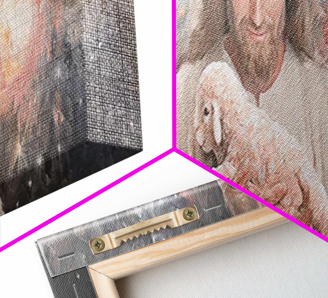 Galactic Embrace, Framed Canvas Print, Panoramic Painting, Jesus Art Print, Christian Wall Art, Christian Art Canvas, Christian Gift