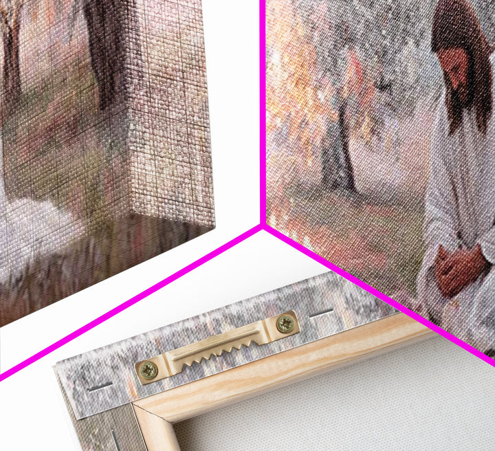 Quiet Devotion, Framed Canvas Print, Christian Art Canvas, Panoramic Painting, Jesus Painting, Christian Wall Art, Modern Christian Art