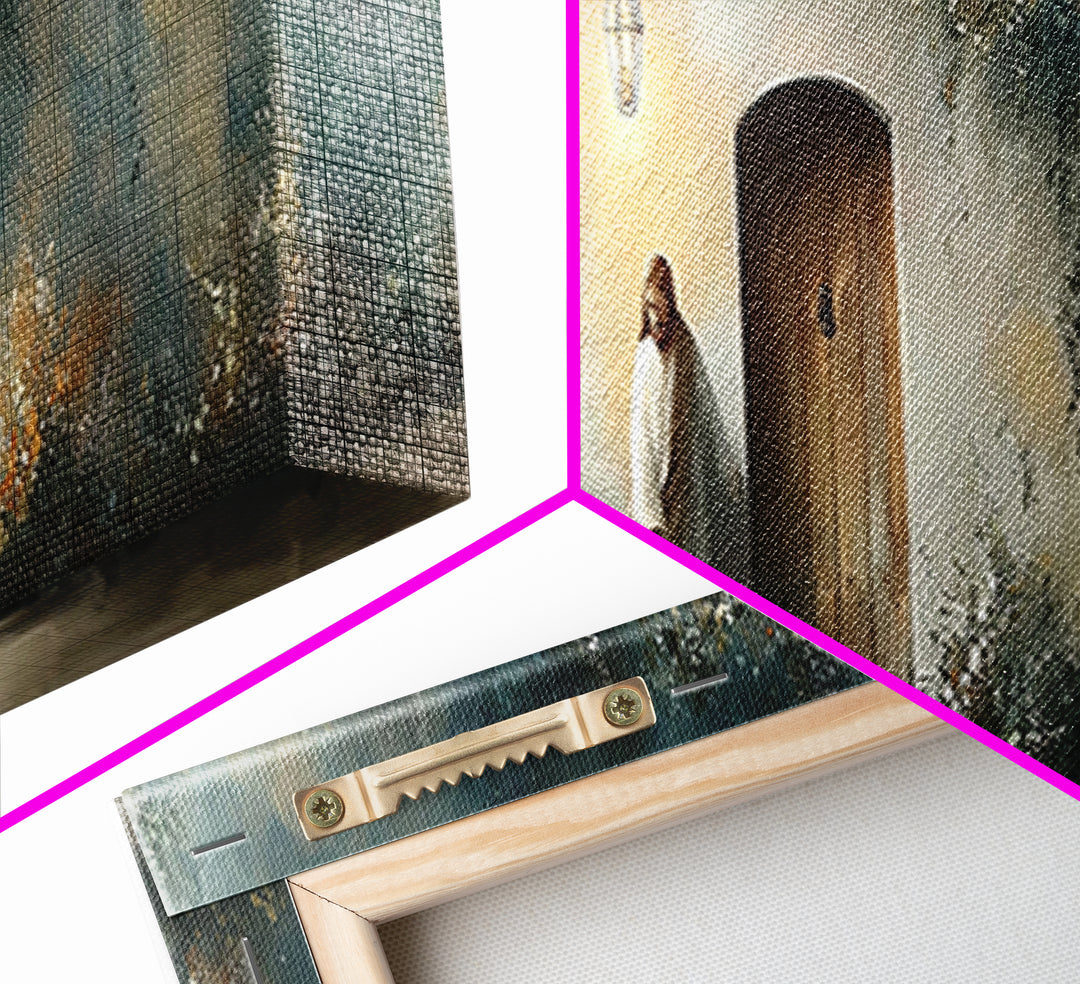Lamp Of Hope, Framed Canvas Print, Christian Art, Jesus Painting, Panoramic Art, Christian Decor, Christian Gift, Large Christian Art, Jesu