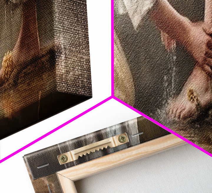 Servant’s Devotion | Framed Canvas Print | Christian Art Canvas | Christian Wall Art | Panoramic Art | Christian Painting | Jesus Painting